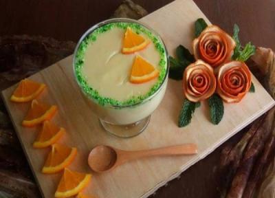 طرز تهیه فرنی پرتقالی طرز تهیه فرنی پرتقالی